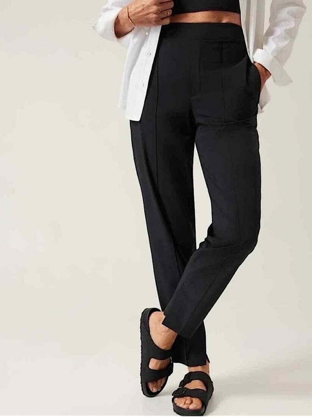 Athleta Brooklyn Heights Vienna Slim Pants Black Size 10 Pull On Work Trouser